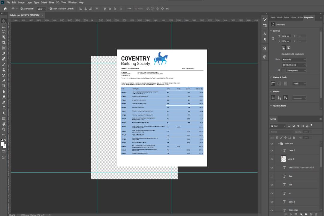 Modèle Word et PDF de relevé de compte courant de l'organisation Coventry Building Society template